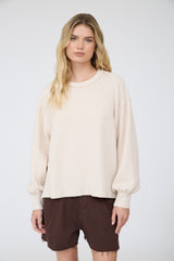 WAFFLE KNIT OVERSIZE SWEATER