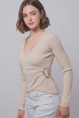 CROSSOVER RIB SWEATER