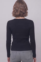 CROSSOVER RIB SWEATER