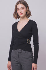 CROSSOVER RIB SWEATER