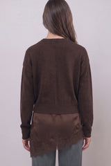 SATIN LACE BOTTOM SWEATER