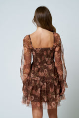 AMELIA - FLORAL ORGANZA DRESS