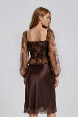 FLORAL ORGANZA SMOCK TOP