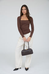SQUARE NECK KNIT TOP