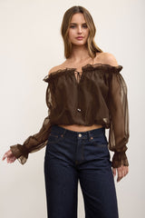 OFF SHOULDER ORGANZA BUBBLE TOP