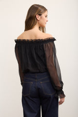 OFF SHOULDER ORGANZA BUBBLE TOP