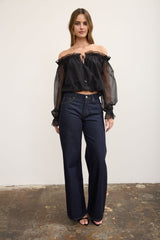 OFF SHOULDER ORGANZA BUBBLE TOP