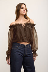 OFF SHOULDER ORGANZA BUBBLE TOP