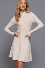 FLARED SHORT KNIT DRESS