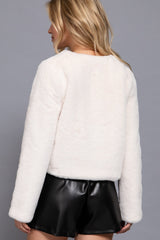 FAUX CROP ROUND NECK JACKET