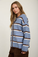 HEATHERED STRIPE OVERSIZE SWEATER