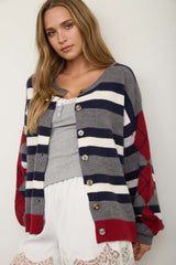 STRIPE ARGYLE CARDIGAN