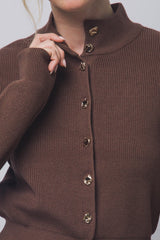 RIBBED MOCK CARDIGAN