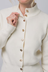 RIBBED MOCK CARDIGAN