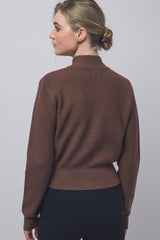 RIBBED MOCK CARDIGAN