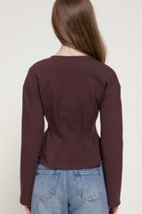 CREW PEPLUM KNIT TOP