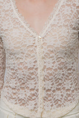 LACE BUTTON FRONT TOP
