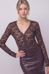 LACE BUTTON FRONT TOP