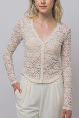 LACE BUTTON FRONT TOP