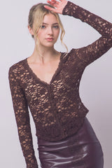 LACE BUTTON FRONT TOP