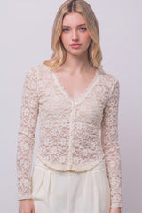 LACE BUTTON FRONT TOP