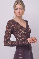 LACE BUTTON FRONT TOP