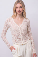 LACE BUTTON FRONT TOP