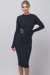 MOCK NECK SWEATER MIDI DRESS