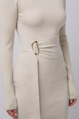 MOCK NECK SWEATER MIDI DRESS