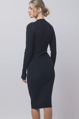 MOCK NECK SWEATER MIDI DRESS