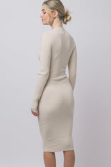 MOCK NECK SWEATER MIDI DRESS