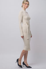 MOCK NECK SWEATER MIDI DRESS