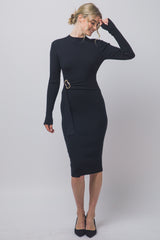 MOCK NECK SWEATER MIDI DRESS