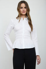SMOCKED CORSETTE SHIRT