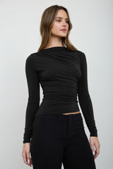 ASSYMETRICAL DRAPE RUCHED TOP