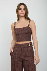 ARIZONA - TWEED SMOCKED CROP