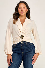 CROP BROACH CROSSOVER TOP