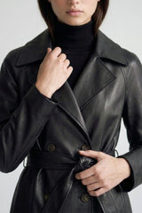 PU LONG TRENCH COAT