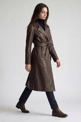 PU LONG TRENCH COAT