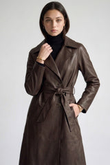 PU LONG TRENCH COAT
