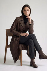PU LONG TRENCH COAT
