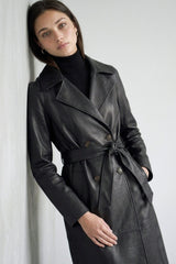 PU LONG TRENCH COAT