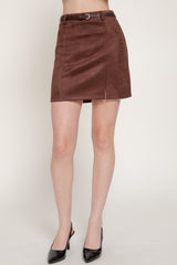 SIENNA - FAUX SUEDE MINI SKIRT