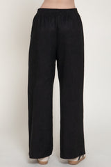 ELASTIC WAIST FAUX SUEDE PANTS