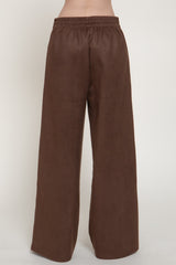 ELASTIC WAIST FAUX SUEDE PANTS