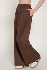 ELASTIC WAIST FAUX SUEDE PANTS