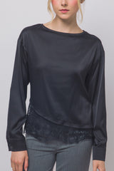SATIN CREW LACE BOTTOM