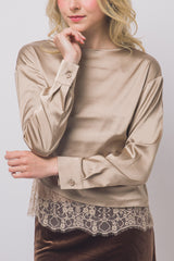 SATIN CREW LACE BOTTOM