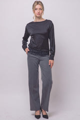 SATIN CREW LACE BOTTOM