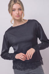 SATIN CREW LACE BOTTOM